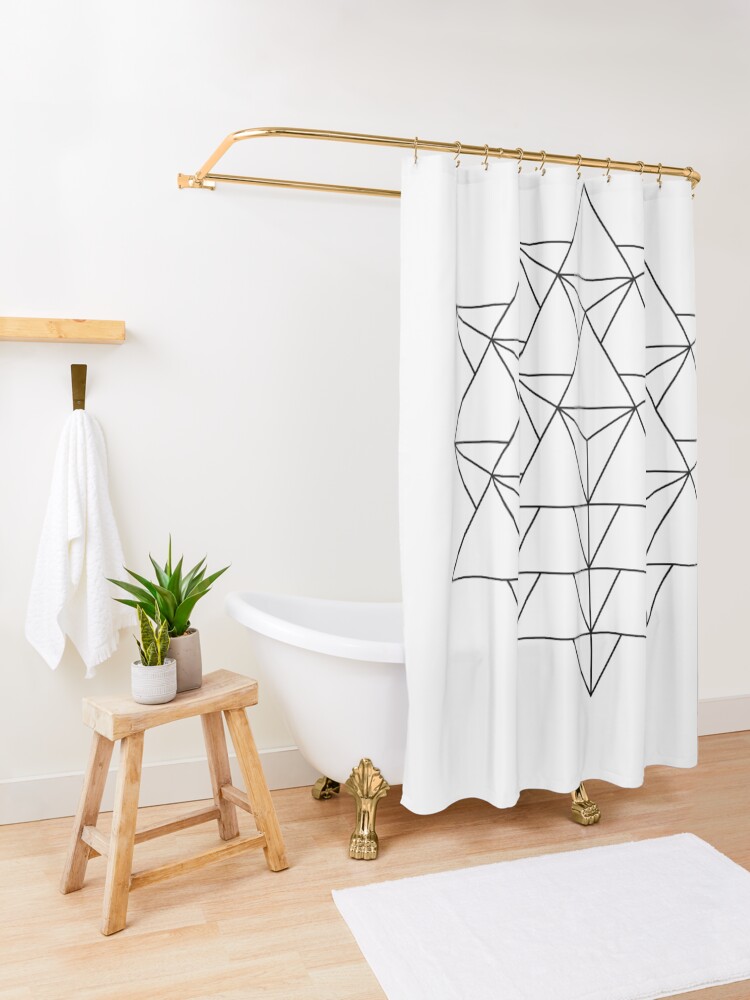 Alternate view of 64 Tetrahedron Shower Curtain