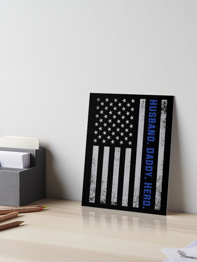 Thin Blue Line USA Flag Police Husband Daddy Hero T-Shirt Thin Blue Line USA Flag Police Husband Daddy Hero T-Shirt