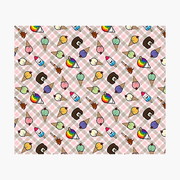 Neapolitan Gingham Frosty Treats Photographic Print