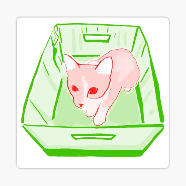 tuxedo cat in a box Sticker