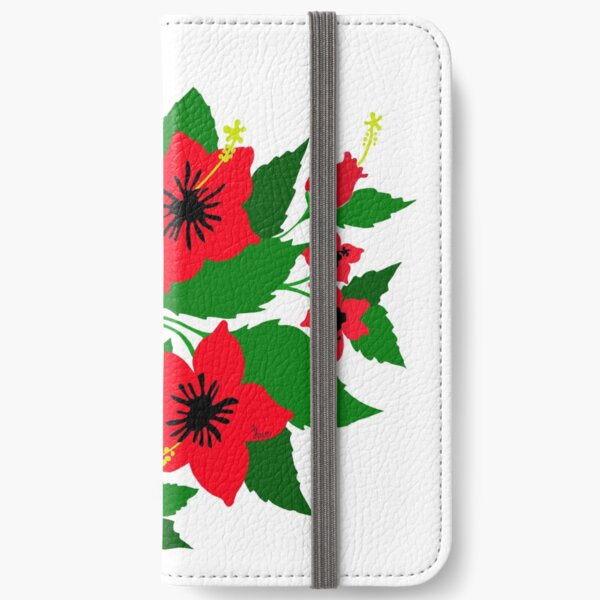 Red Hibiscus iPhone Wallet