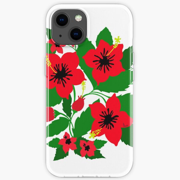 Red Hibiscus iPhone Soft Case