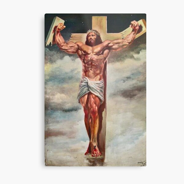 Muscle Jesus Christ Metal Print