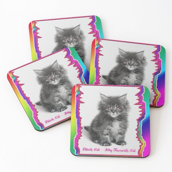 Item preview, Black Cat - My Favourite Pink Eyes Cat (By ACCI) designed and sold by VanyssaGraphics.