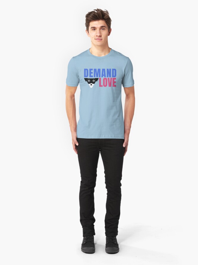 Alternate view of Carl Demands Love | Demand Love! Slim Fit T-Shirt