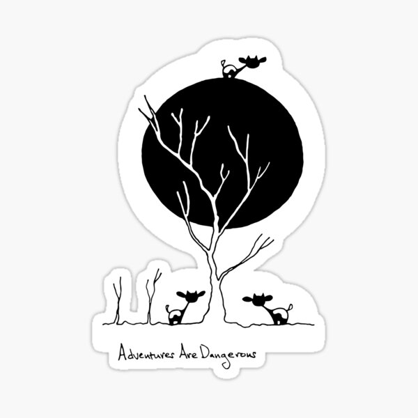 Cows with Moon and Trees Sticker