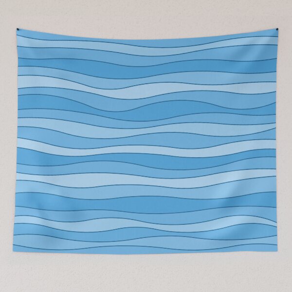 Item preview, lines - waves - blue water  pattern designed and sold by He-Be.