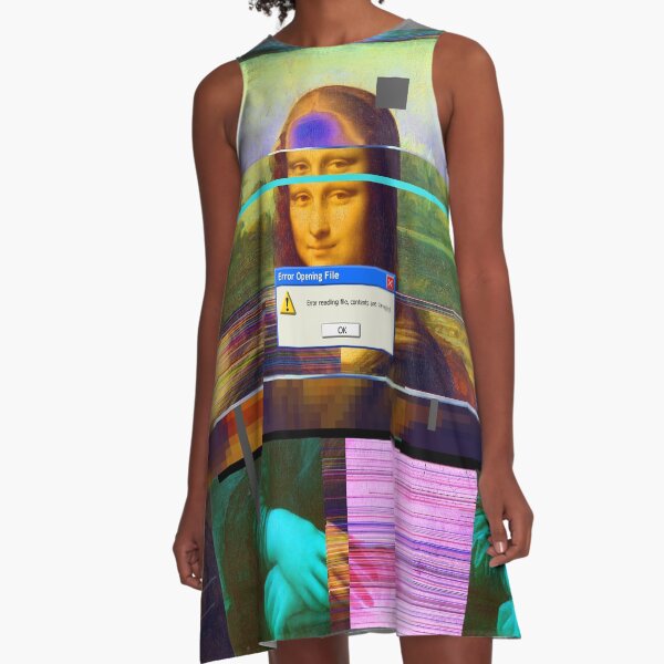 Mona.Lisa._corrupt A-Line Dress
