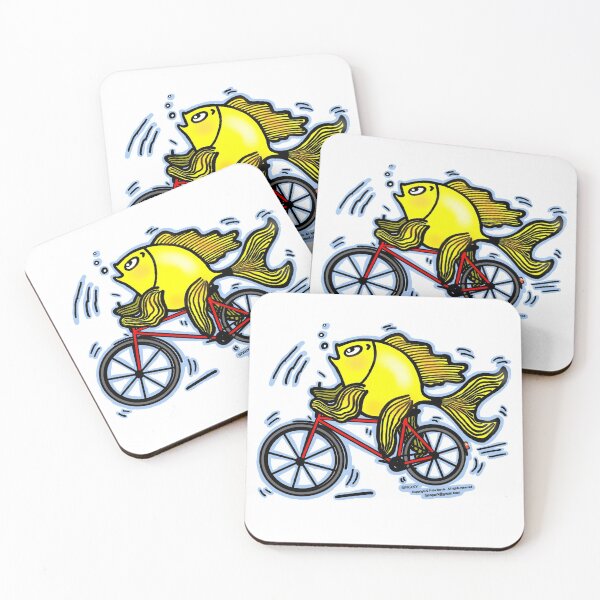 Item preview, Bicycle Fish funny cartoon designed and sold by FabSpark.