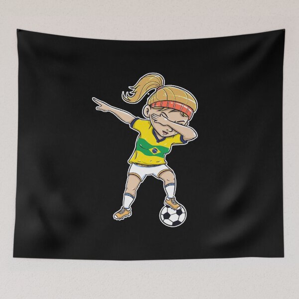 Artikelvorschau, Dabbing Soccer Player Funny Brazil Fan product girl entworfen und verkauft von Pummli.