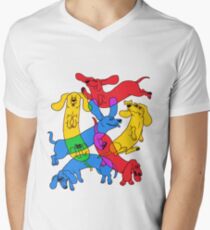 Camiseta de cuello en V Amante de weenie