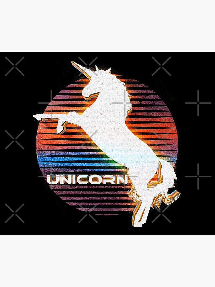 Unicorn Black Grey White Retro Galaxy Unicorn Graphic Logo by thespottydogg