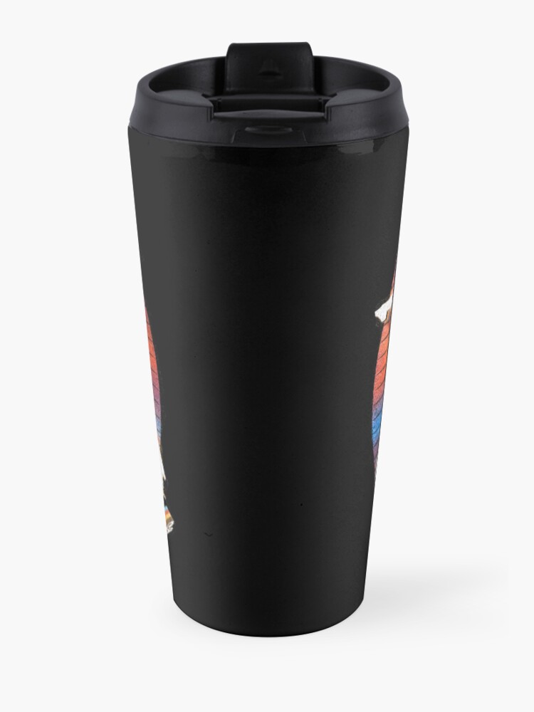 Alternate view of Unicorn Black Grey White Retro Galaxy Unicorn Graphic Logo Travel Mug