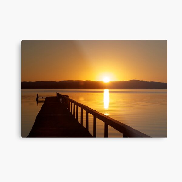 Sunset over Tuggerah Lakes - Long Jetty Metal Print