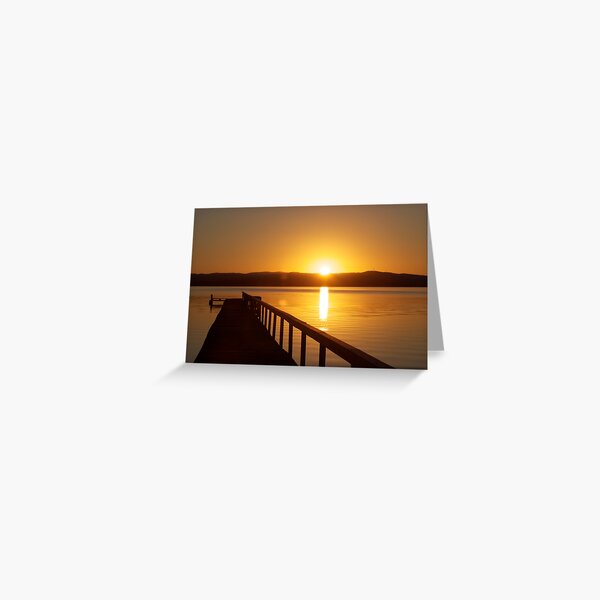Sunset over Tuggerah Lakes - Long Jetty Greeting Card