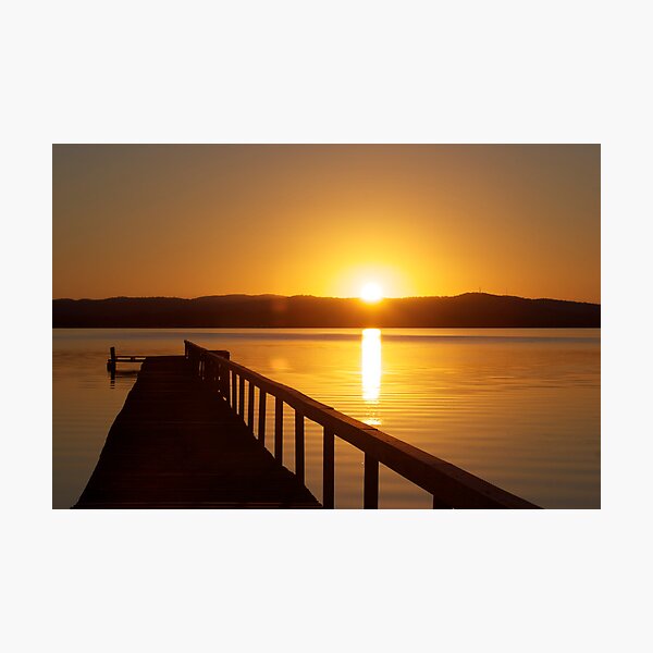 Sunset over Tuggerah Lakes - Long Jetty Photographic Print