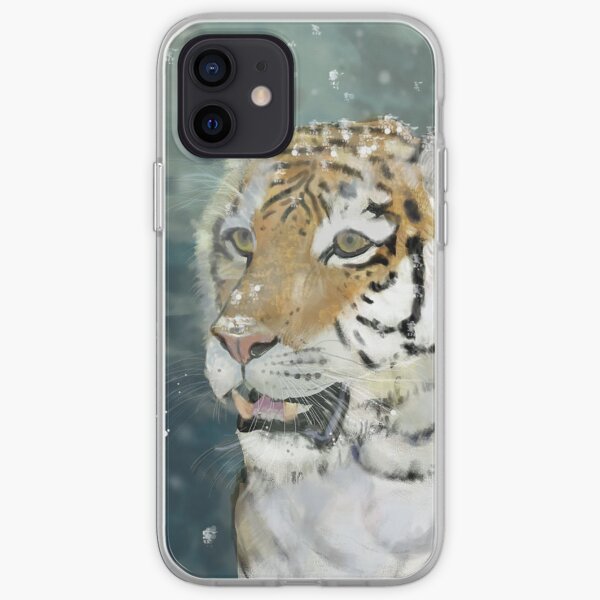 Tigre des neiges by sophiescolors Coque souple iPhone