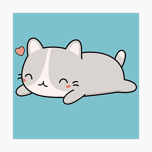 Impression Photo Kawaii Chat Mignon Par Happinessinatee Redbubble