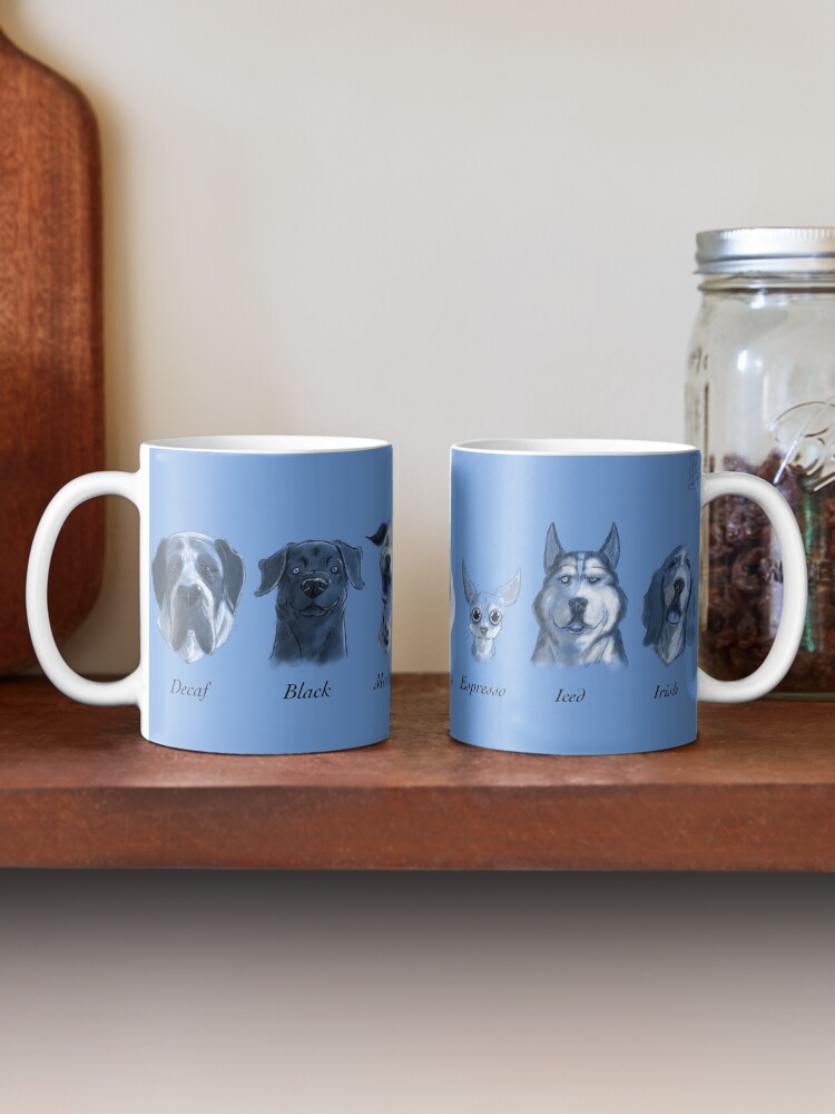 Thumbnail 2 of 6, Coffee Mug, Coffee Dogs (Blue) designed and sold by Kmadden2004.