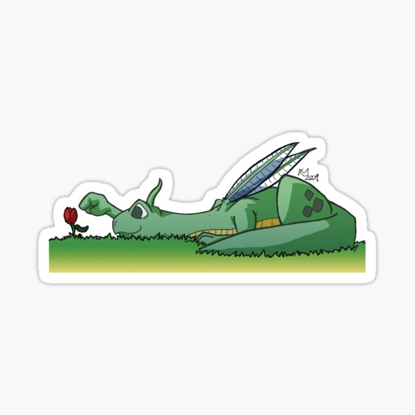 Gardening Dragon Sticker