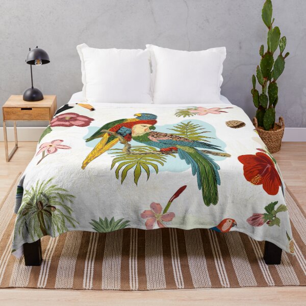Item preview, Tropical birds flowers plants trees designed and sold by LizzyizzyDesign.