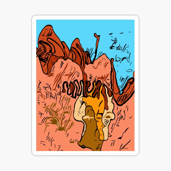 HILLSIDE CALLIGRAPHY Sticker