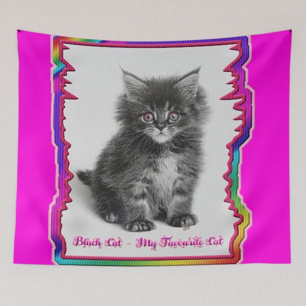 Item preview, Black Cat - My Favourite Pink Eyes Cat (By ACCI)  designed and sold by VanyssaGraphics.