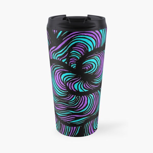Wavy Bubblegum Doodle Travel Mug