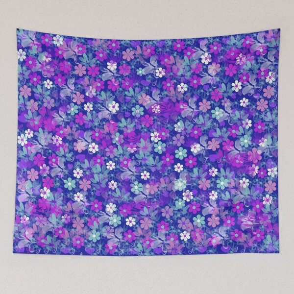 Item preview, Nature's Bouquet. An abstract floral design in purple, pink, blue and white. designed and sold by innerspectrum.