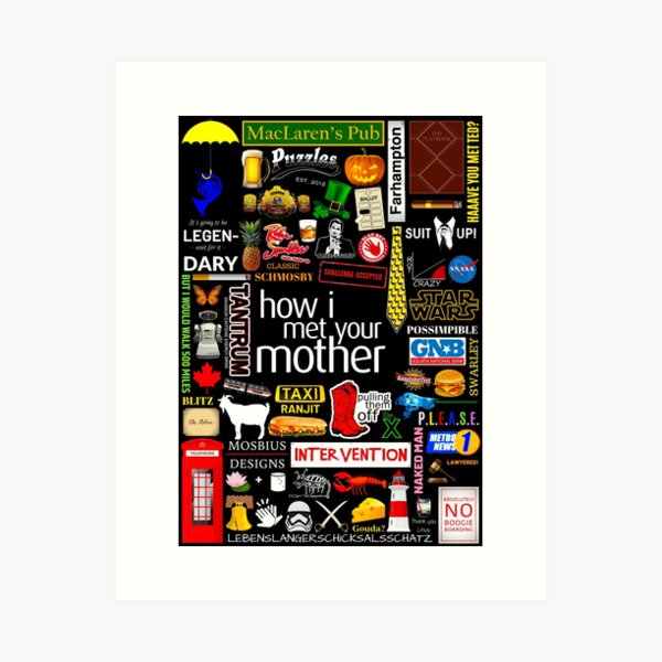 Wie ich deine Mutter-Collage traf Poster Iconographic - Infographic Kunstdruck