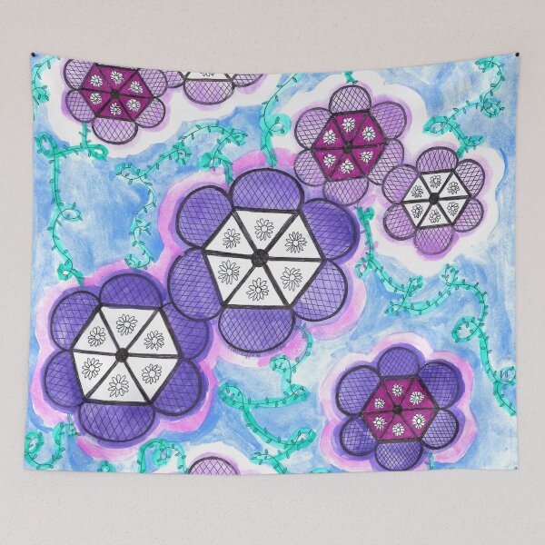 Item preview, Hexagonal Flowers designed and sold by The Rage Garden.