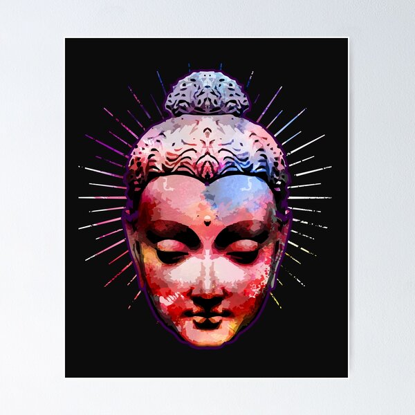 Buddha Head Statue Tie Dye Style Beautiful Woman Face Poster for Sale by  alenaz