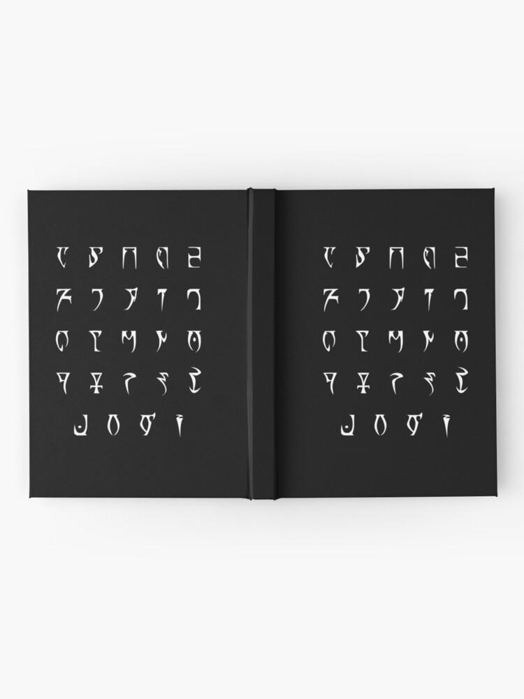 Daedric Alphabet (Lore Friendly, No X or Y) Hardcover Journal for Sale by  bridge2oblivion