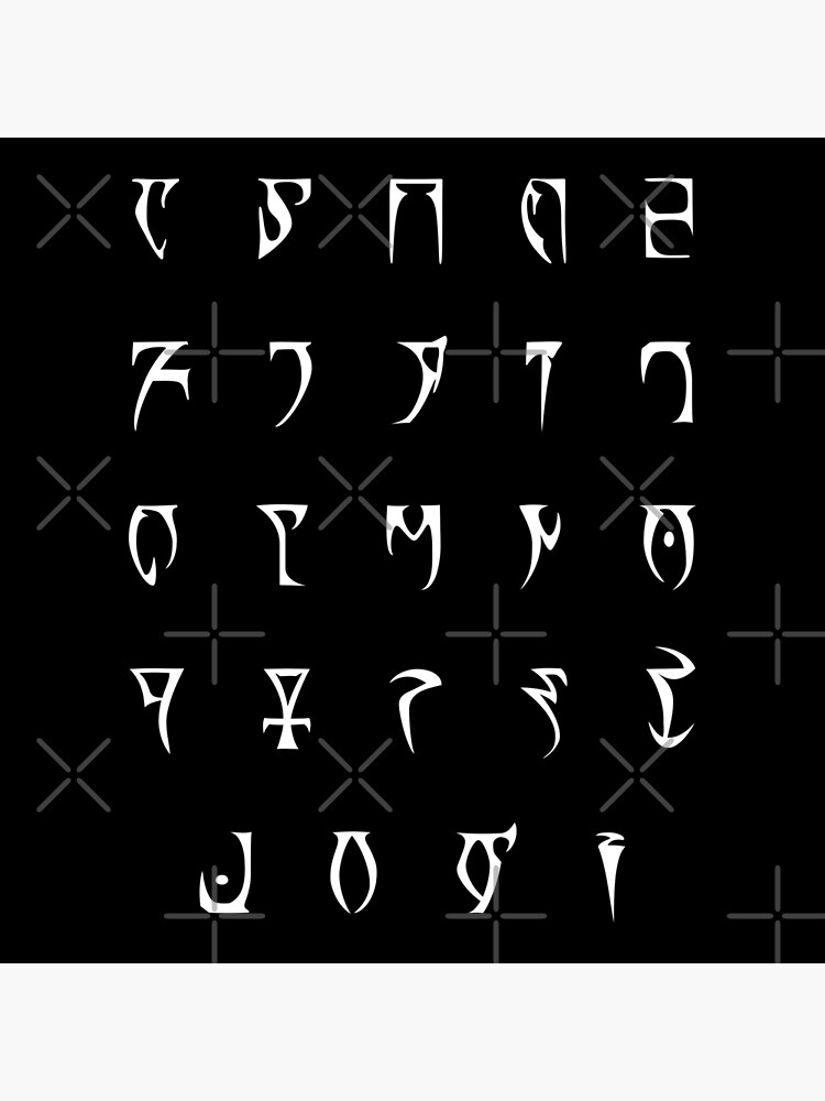 Daedric Alphabet (Lore Friendly, No X or Y) Greeting Card for Sale by  bridge2oblivion