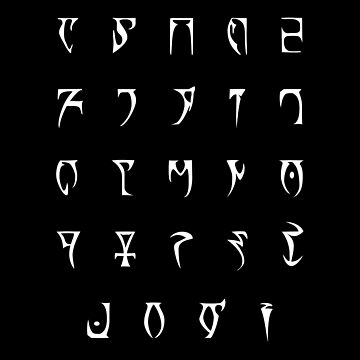 Daedric Alphabet (Lore Friendly, No X or Y) Hardcover Journal for Sale by  bridge2oblivion