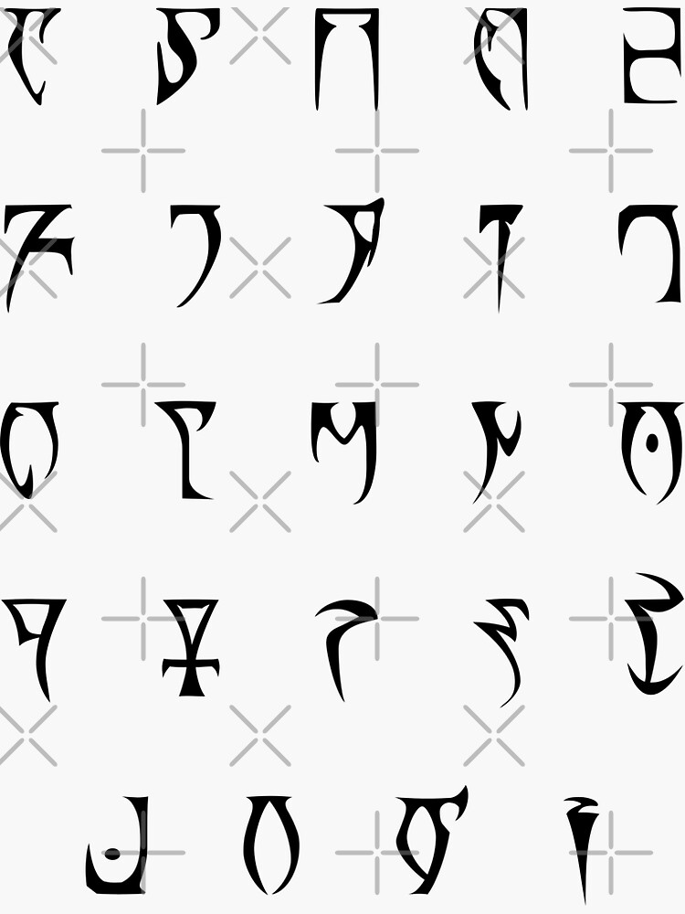 Daedric Alphabet (Lore Friendly, No X or Y) Greeting Card for Sale by  bridge2oblivion