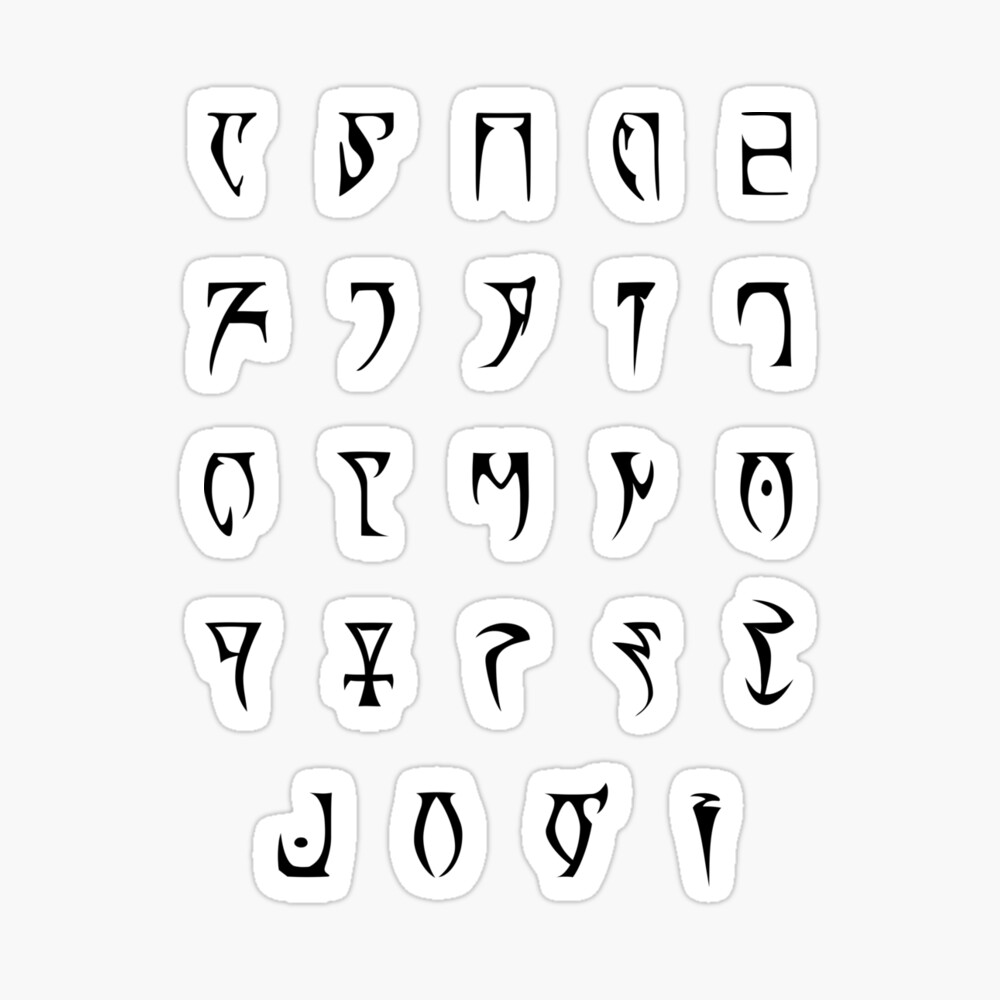 Daedric Alphabet (Lore Friendly, No X or Y) Poster for Sale by  bridge2oblivion