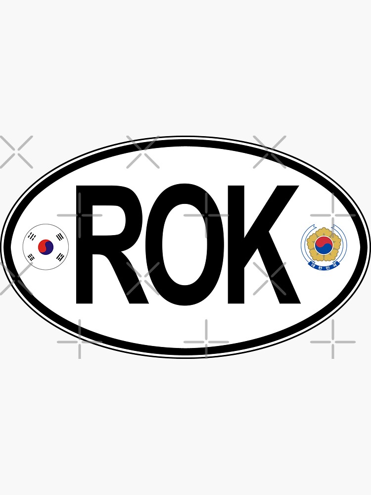 Republic of Korea Oval Country Code Decal Sticker for Sale by