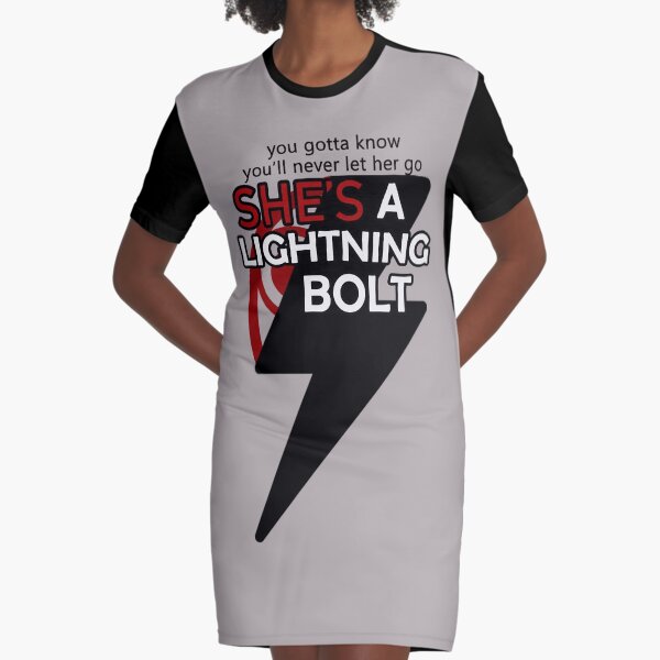 Lightning Bolt - inspired by Pearl Jam - grey Graphic T-Shirt Dress