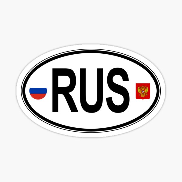Artikel-Vorschau von Russland Oval Country Code Aufkleber, designt und verkauft von rogue-design.