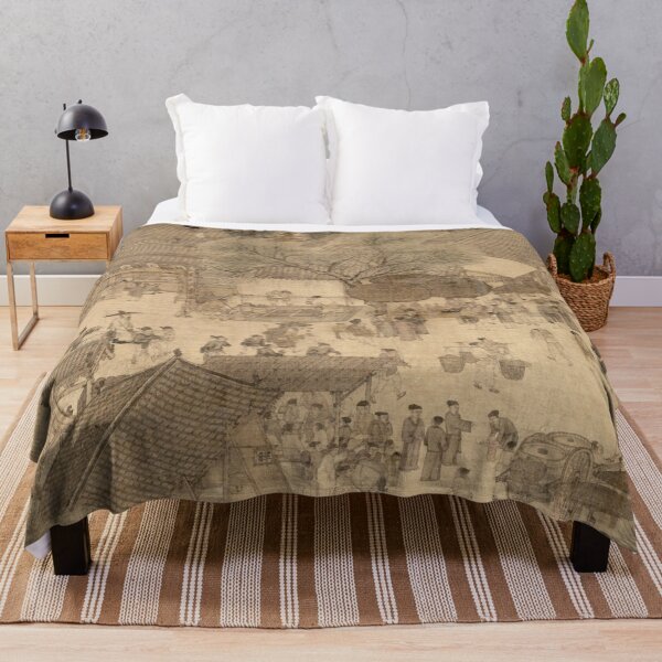 Along the River During the Qingming Festival 清明上河图 Throw Blanket