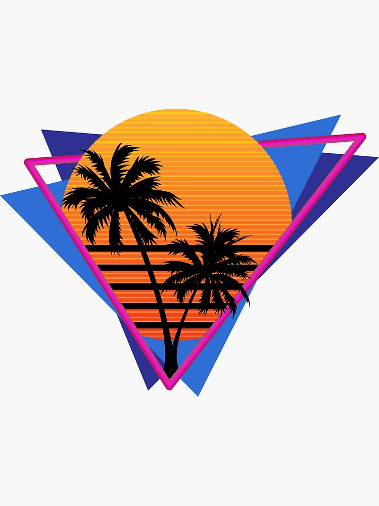 Distressed Retro Synthwave Inspired 80s Triangle Design