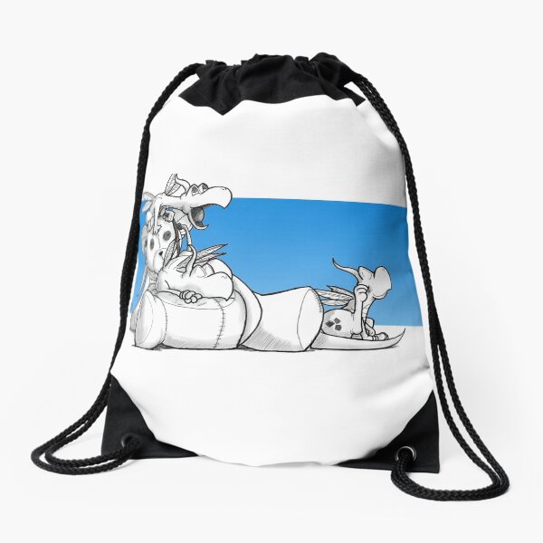 Baby Dragons (Blue) Drawstring Bag
