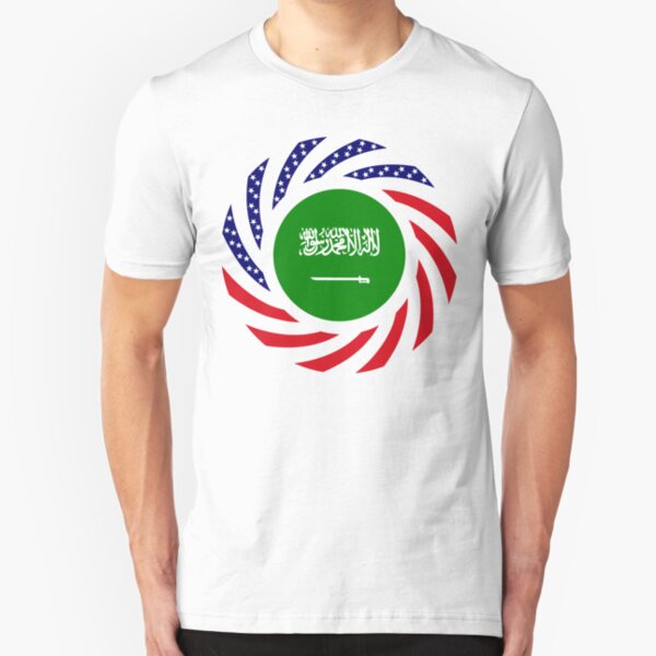 Saudi American Multinational Patriot Flag Series Slim Fit T-Shirt