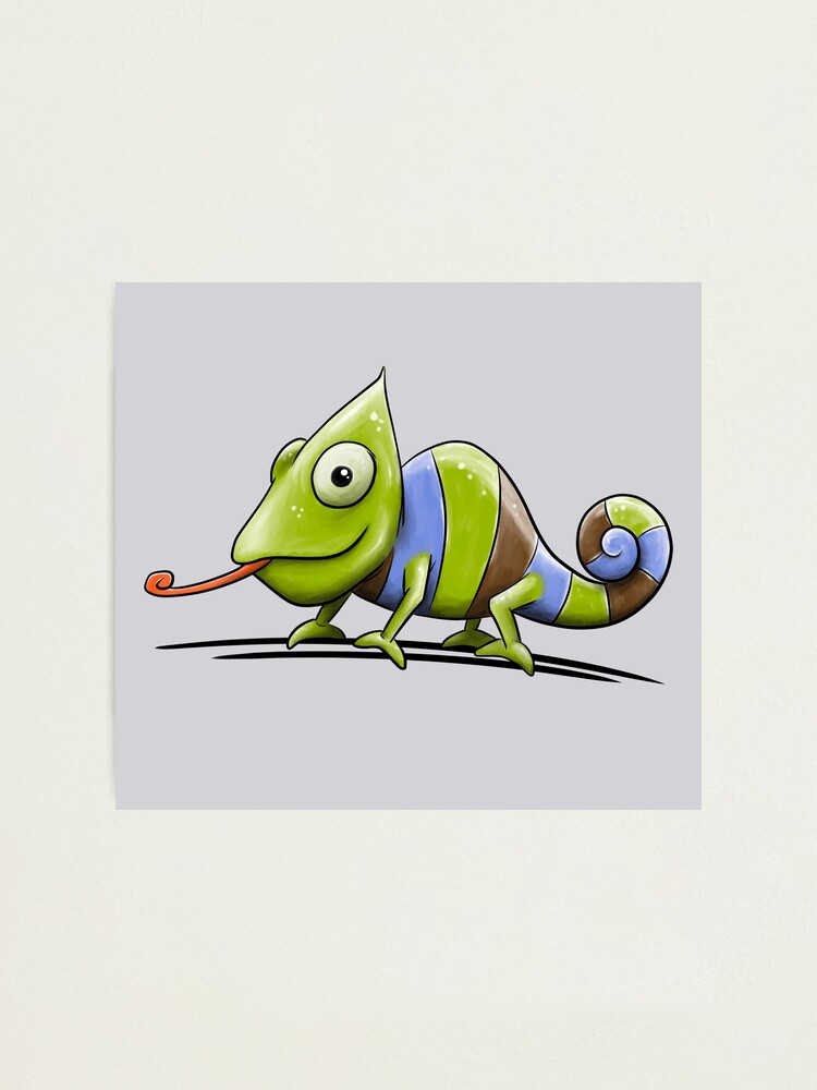 Impression Photo Fan Art Lezard Dessin De Cameleon Colore Par Skizzenmonster Redbubble