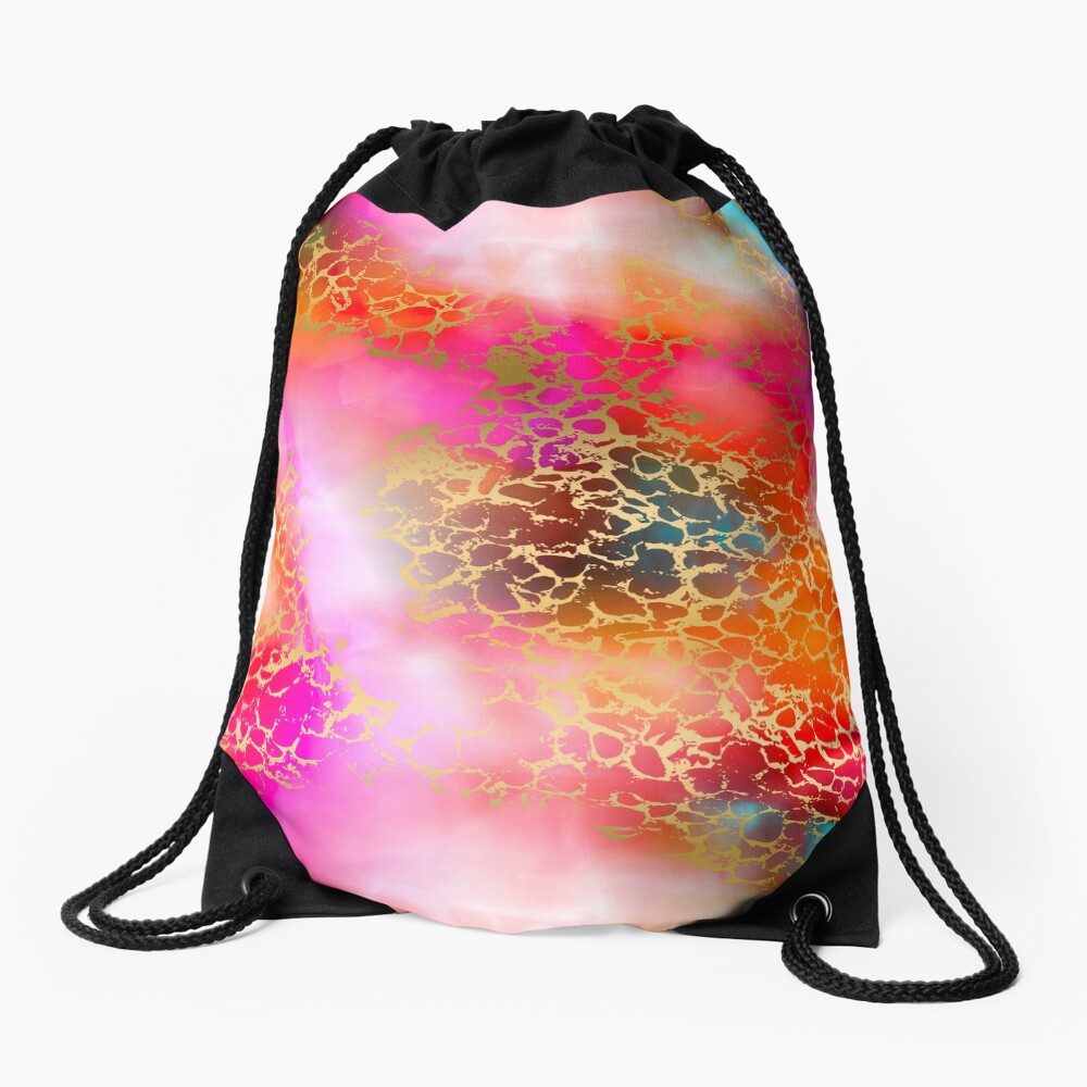 Hot gold color fancy Drawstring Bag