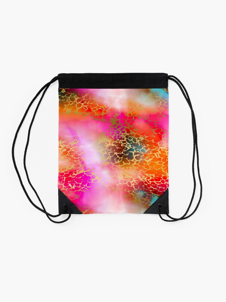 Alternate view of Hot gold color fancy Drawstring Bag