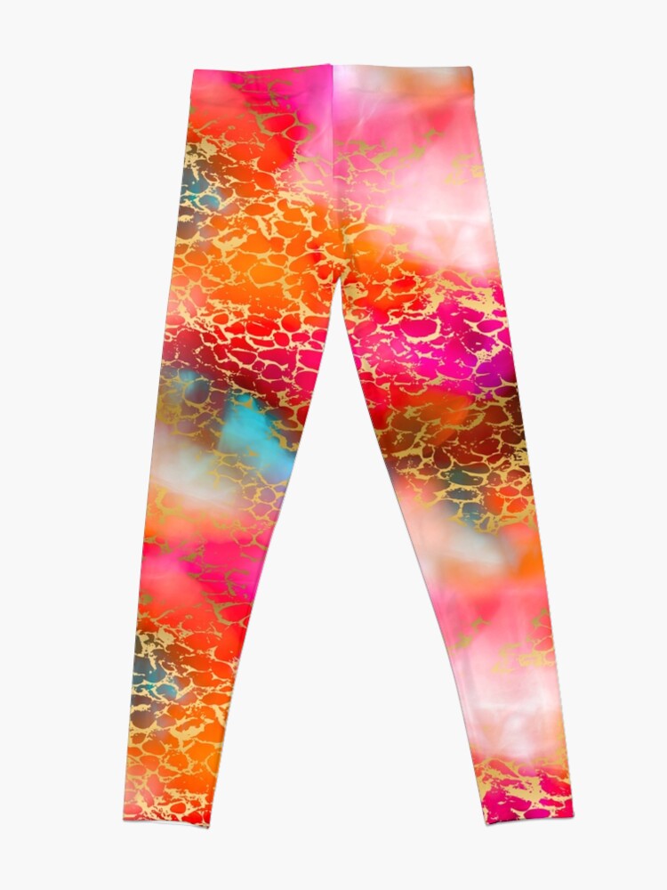 Alternate view of Hot gold color fancy Leggings