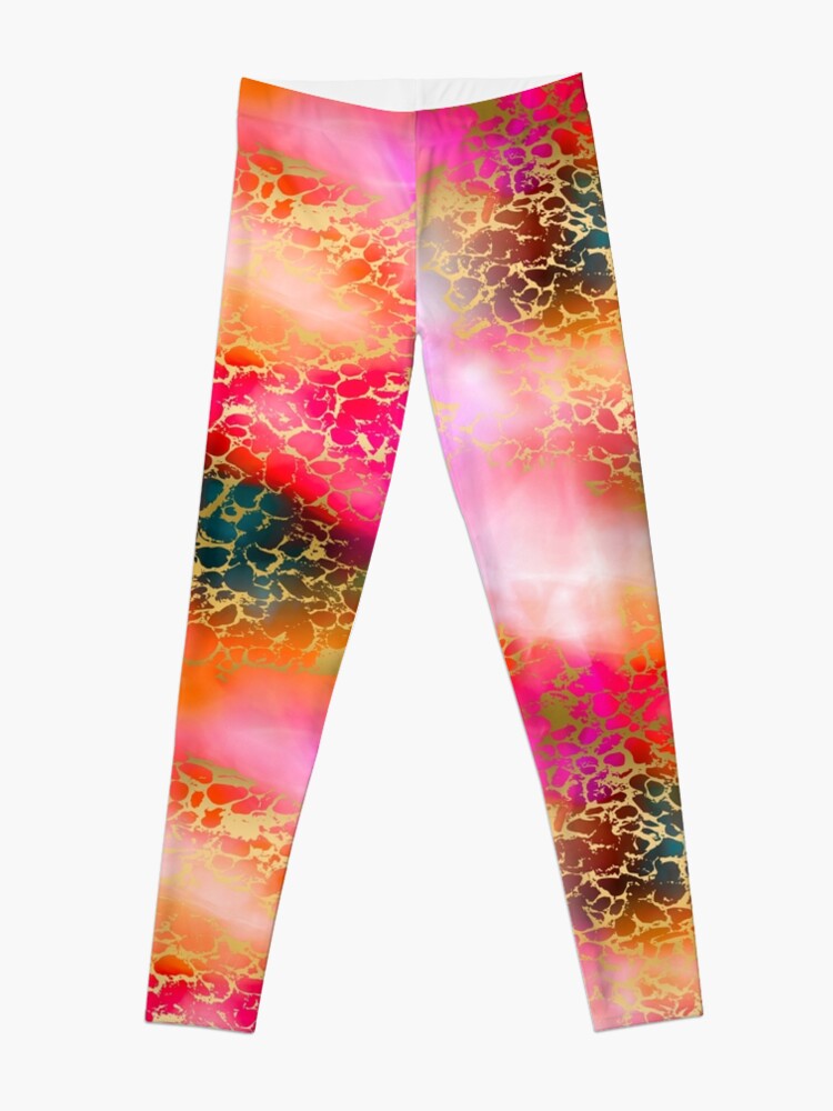 Alternate view of Hot gold color fancy Leggings