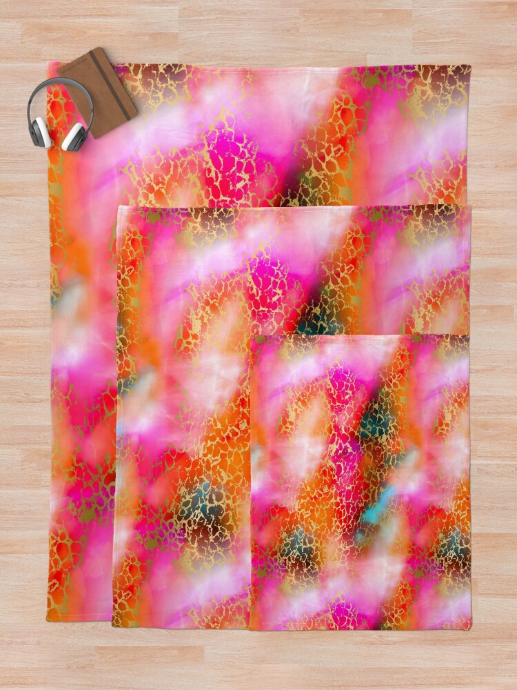 Alternate view of Hot gold color fancy Throw Blanket